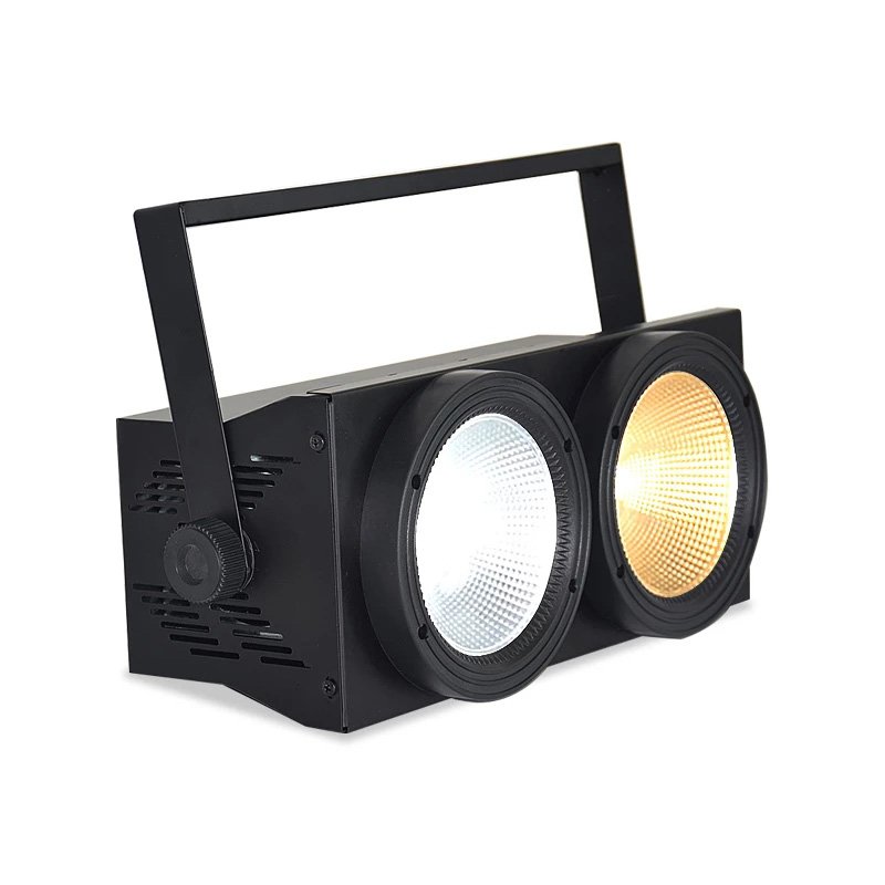 Projecteur LED COB 2x100W + RGB – 3200-5600K, DMX, 20 Effets – Pour Scène, Mariage, DJ